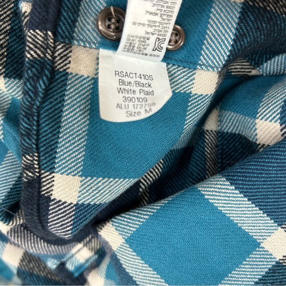American Apparel Blue Plaid Cotton Flannel Men's‎ Button Down Shirt - Picture 6 of 7